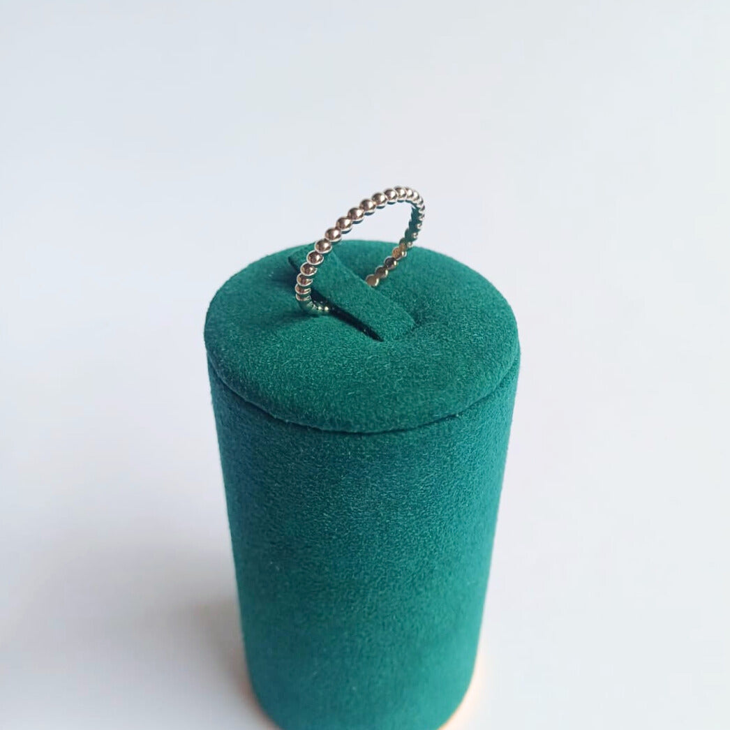 White Gold Beaded Stack Ring