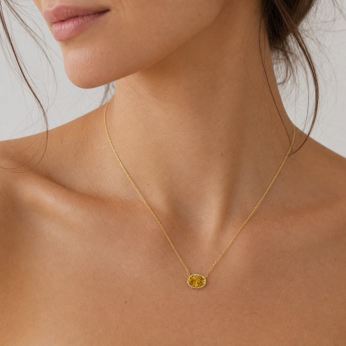 9kt Gold citrine necklace