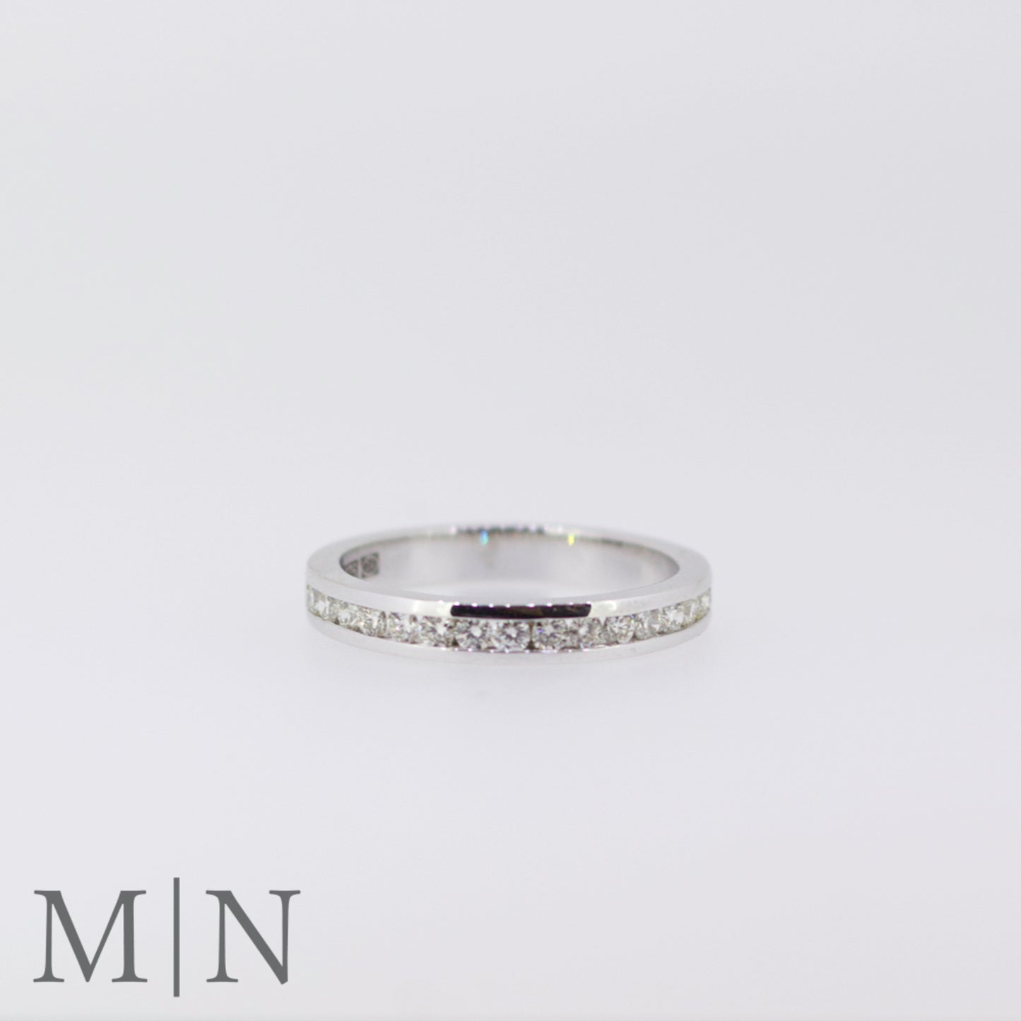 White Gold Channel Set Diamond Half-Eternity Ring