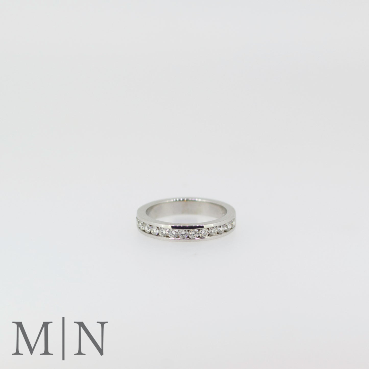White Gold Channel Set Diamond Half-Eternity Ring