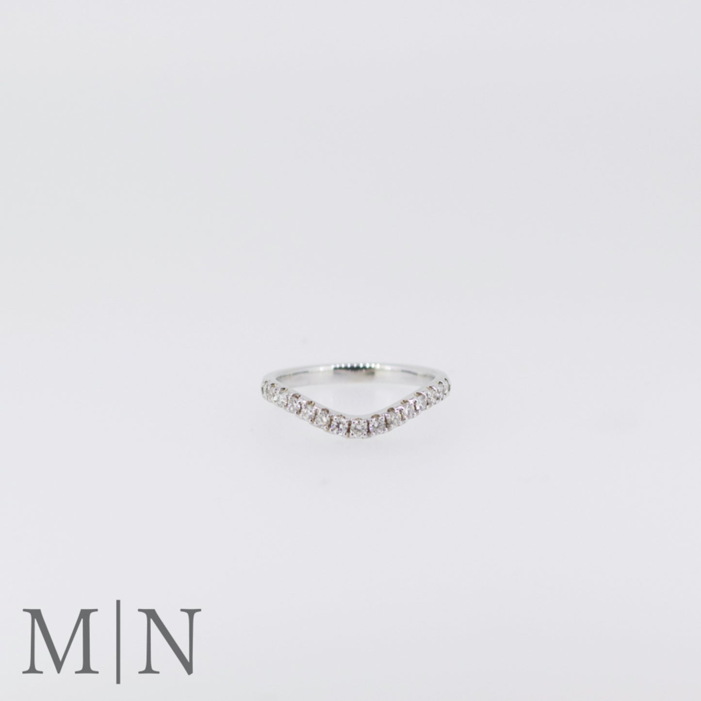 White Gold 6-Claw Diamond Solitaire & Curved Wedding Band Set