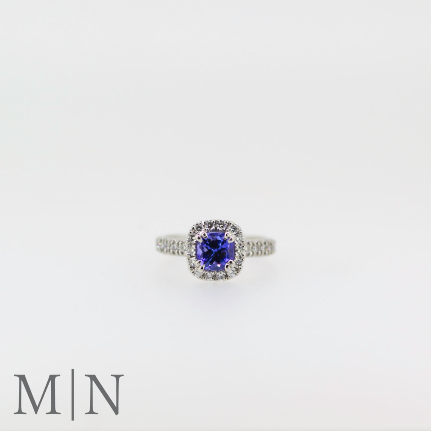 Platinum Tanzanite Halo Ring