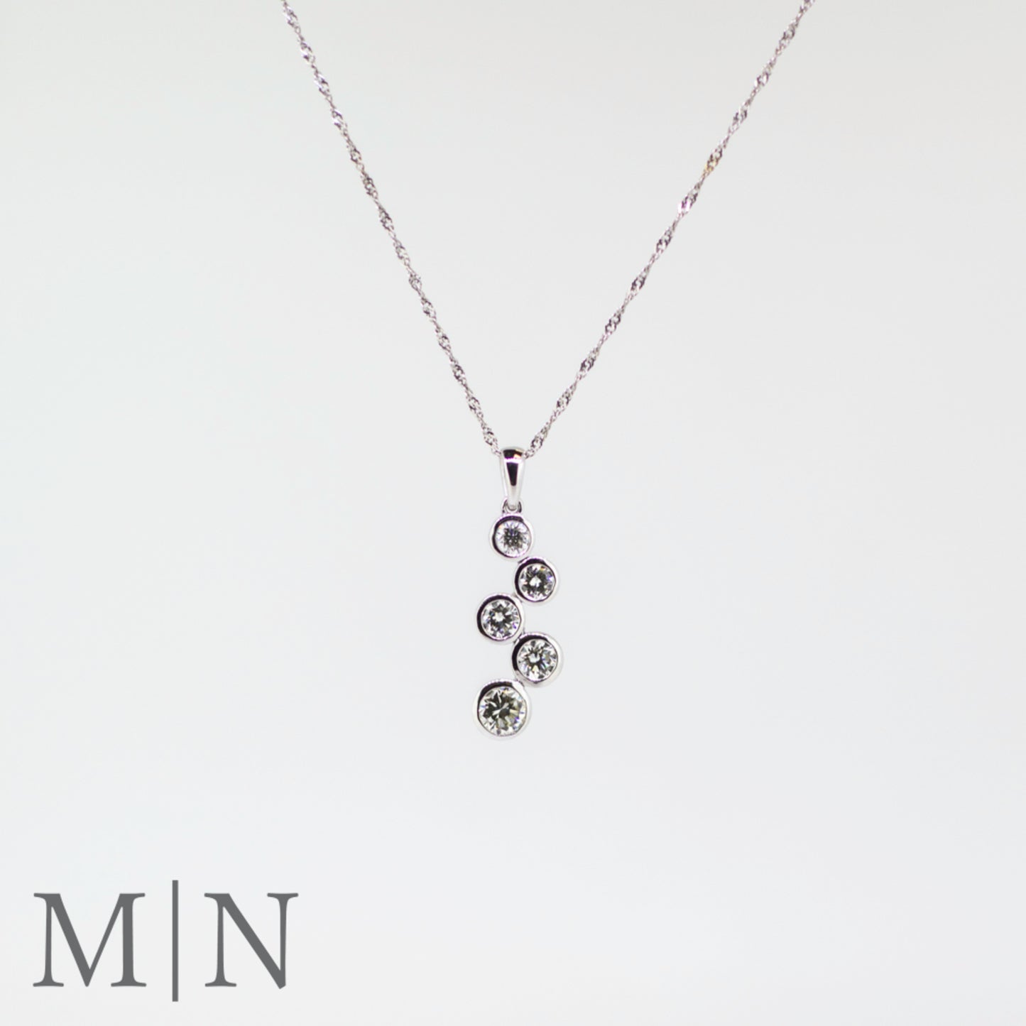 White Gold Diamond Drop Pendant