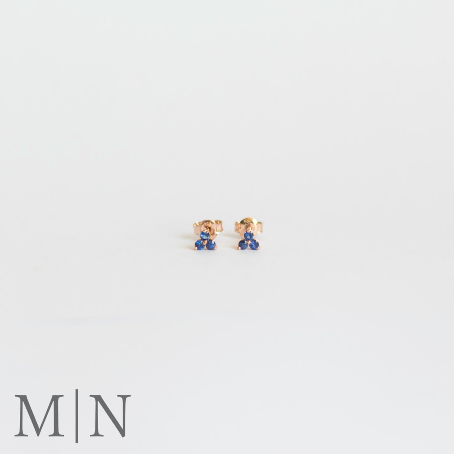 Rose Gold Sapphire Stud Earrings