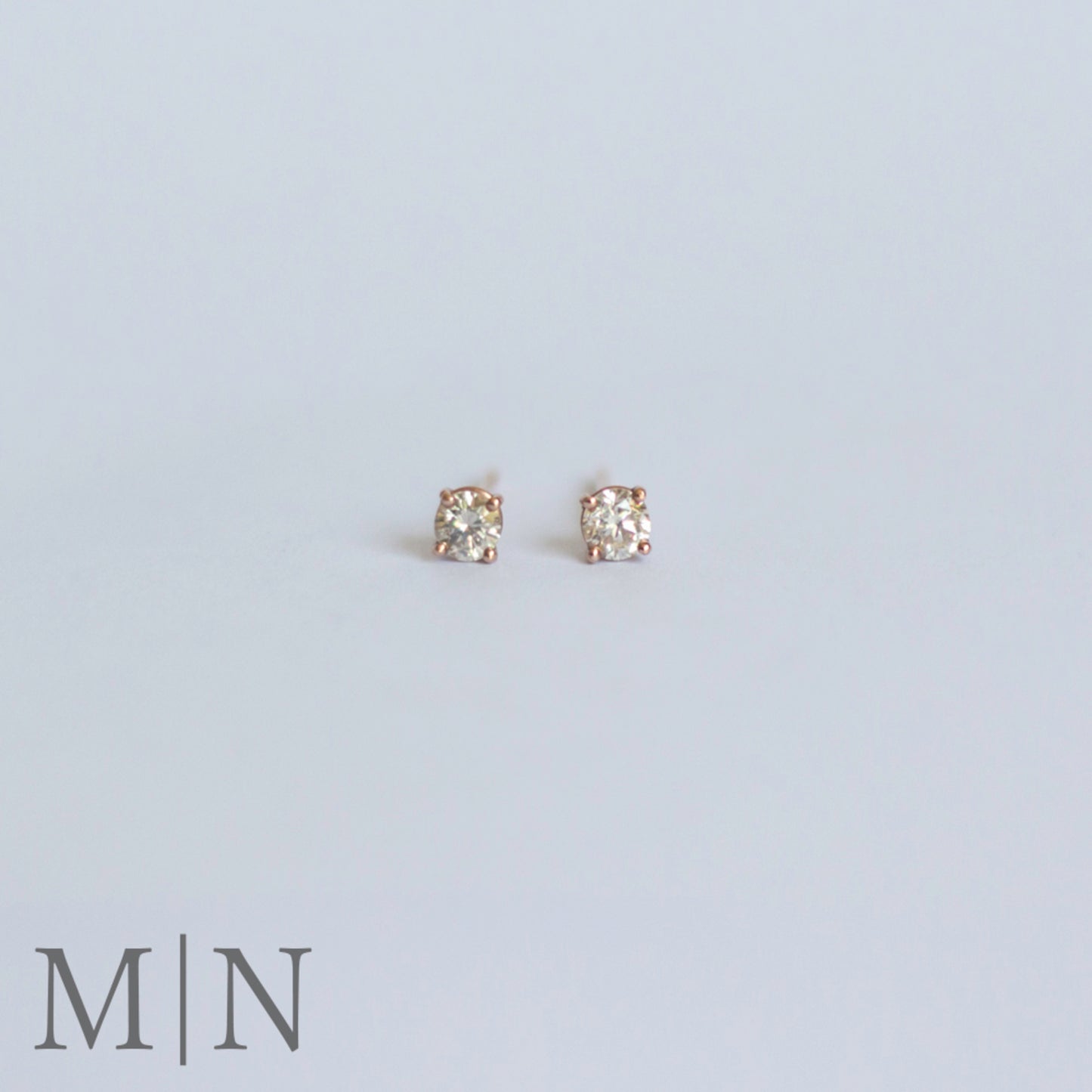 Rose Gold Diamond Stud Earrings