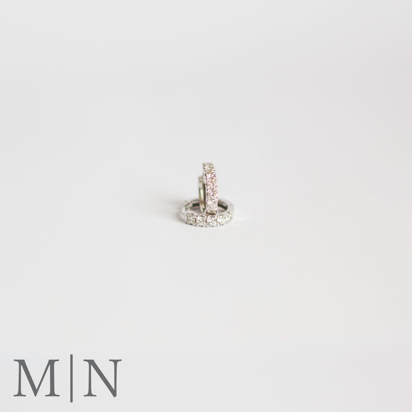 White Gold Lab Grown Diamond 12mm Huggie Earrings