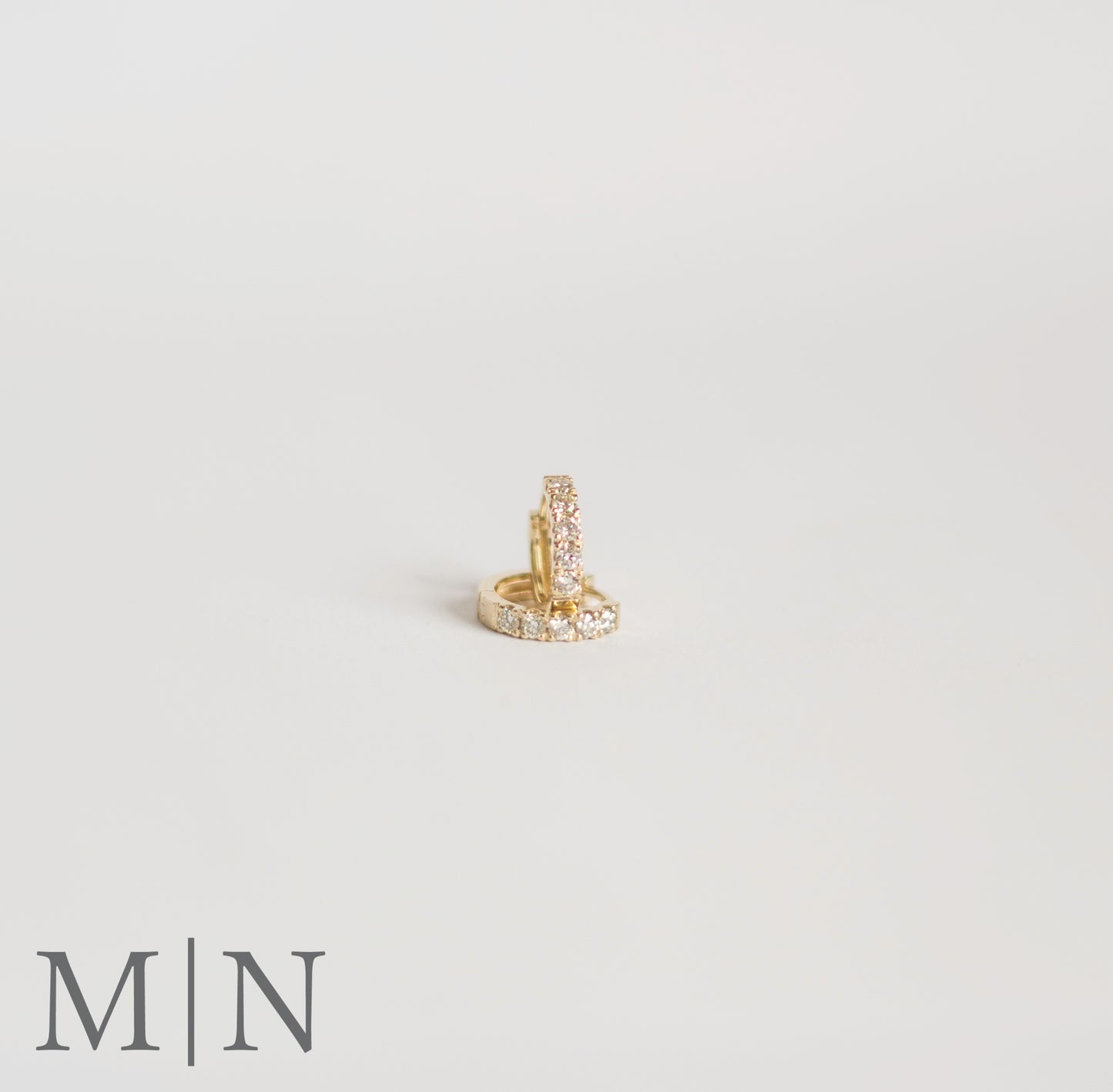 Yellow Gold Lab Grown Diamond 12mm Huggie Earrings