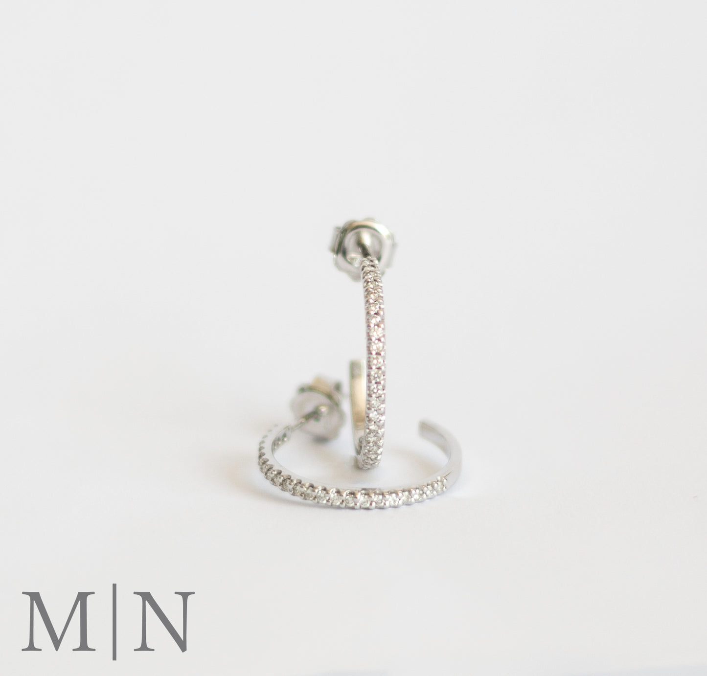 White Gold Diamond Hoop Earrings