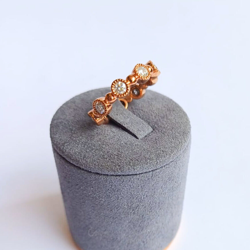 Rose Gold Bead & Diamond Eternity Ring