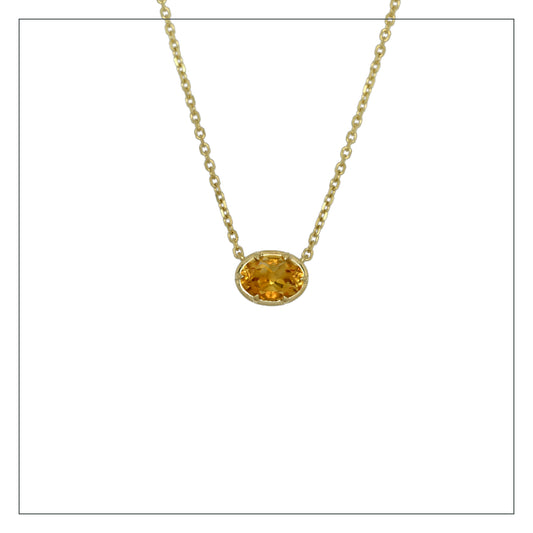 9kt Gold citrine necklace