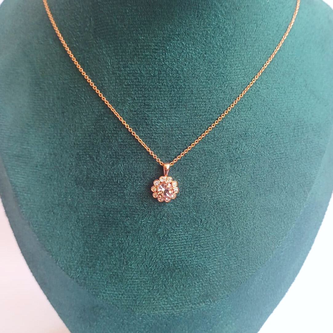 Rose Gold Morganite & Diamond Pendant