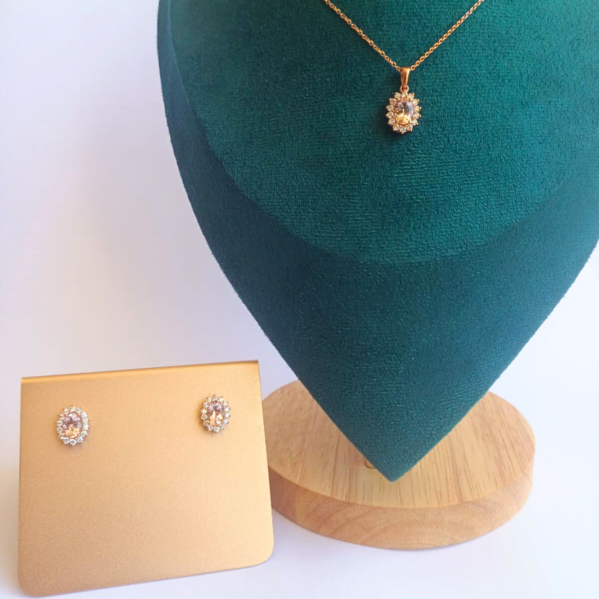 Rose Gold Morganite & Diamond Set