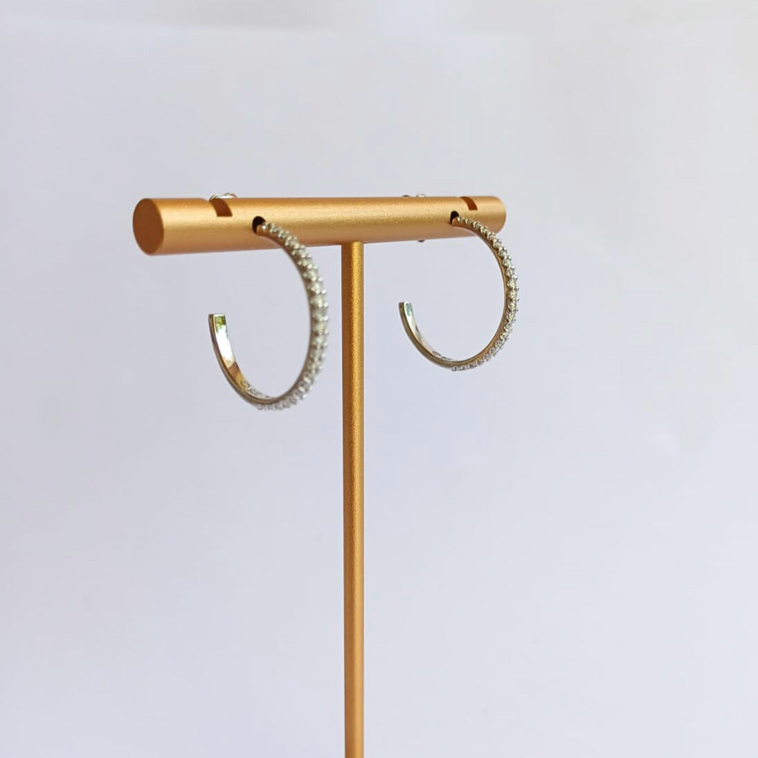 White Gold Diamond Hoop Earrings