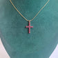 White Gold Ruby Cross Pendant