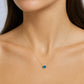 9kt Gold London blue topaz necklace