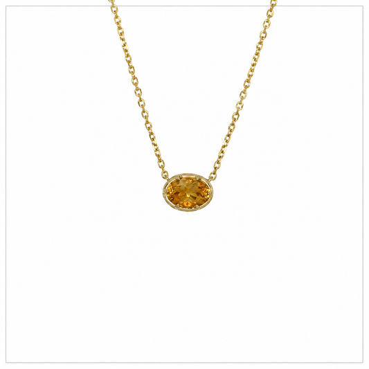 9kt Gold and citrine necklace