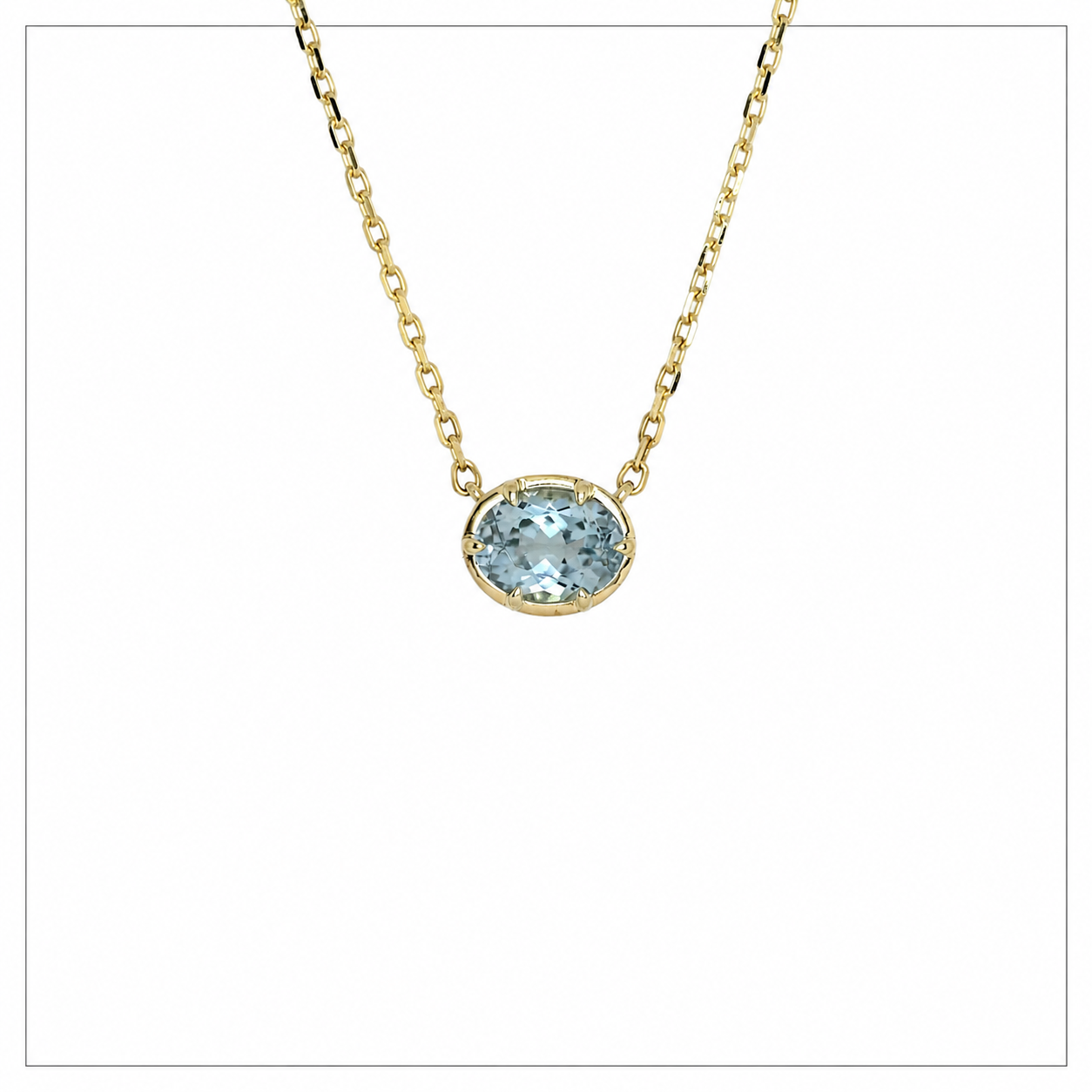 9kt Gold Skye blue topaz necklace