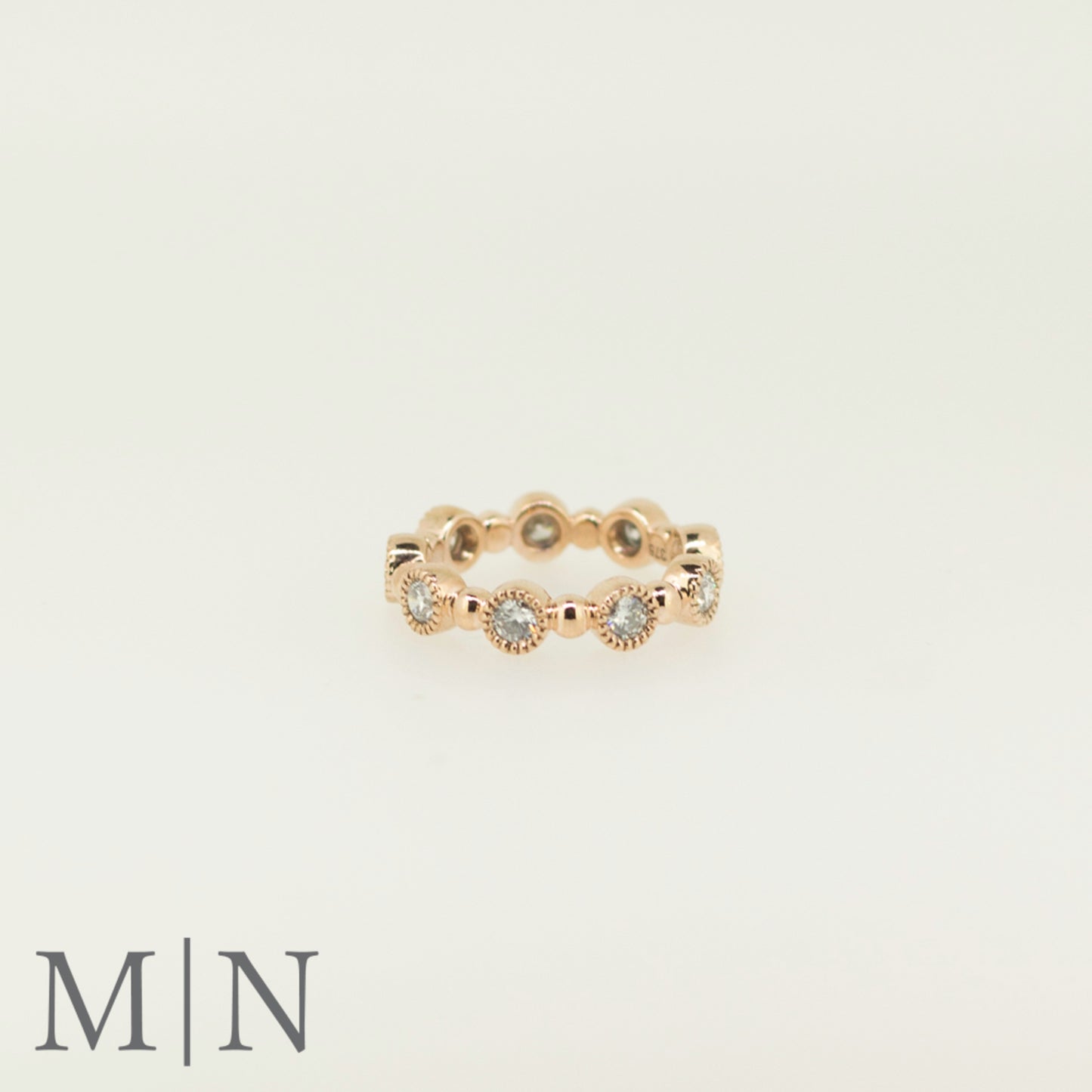 Rose Gold Bead & Diamond Eternity Ring