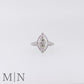 White Gold Marquise Diamond Halo Dress Ring