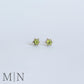 White Gold Peridot & Diamond Flower Stud Earrings