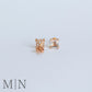 Rose Gold Princess Cut Morganite Stud Earrings