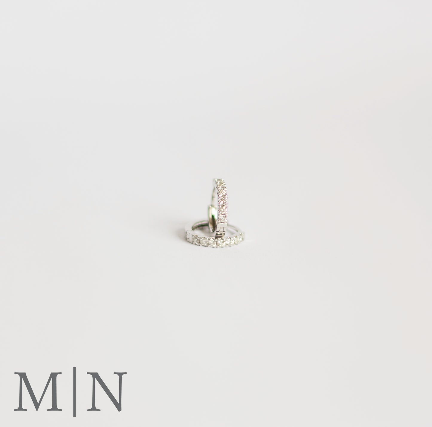 White Gold Diamond 12mm Huggie Earrings