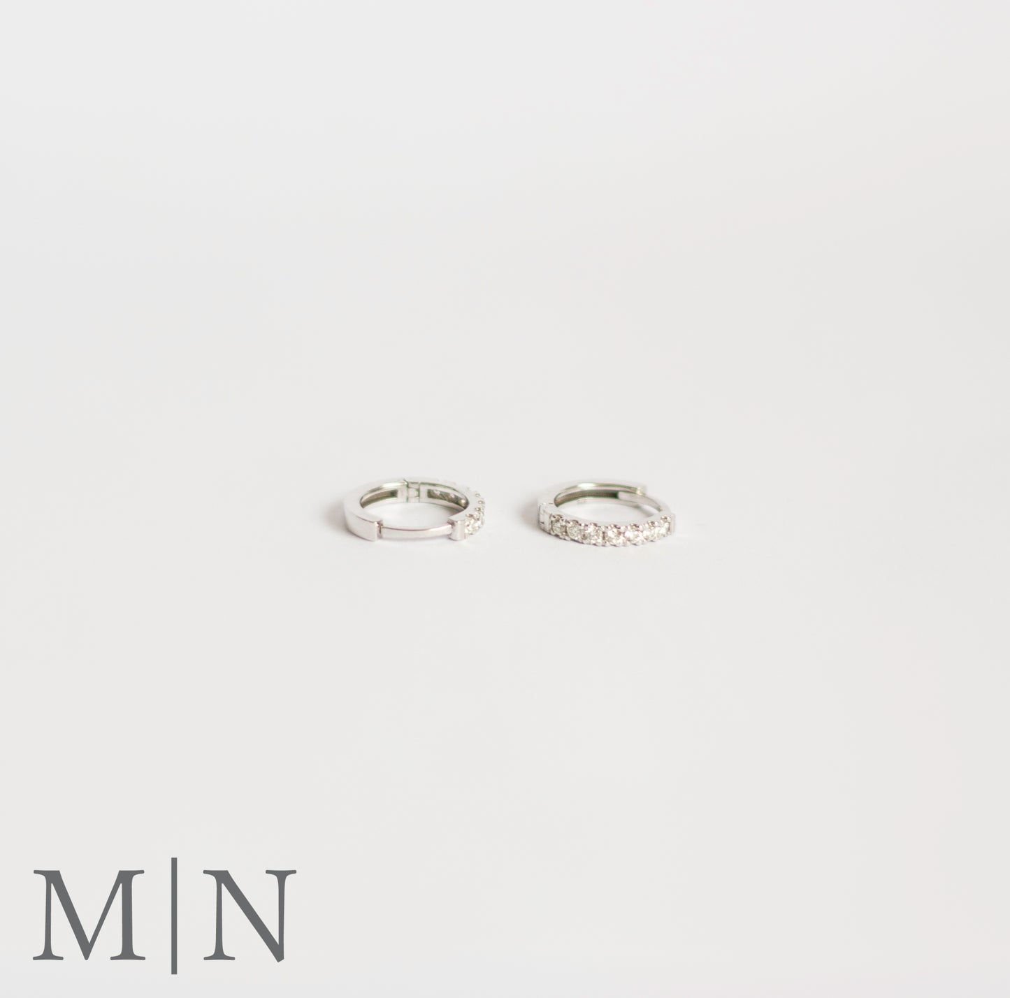 White Gold Diamond 12mm Huggie Earrings