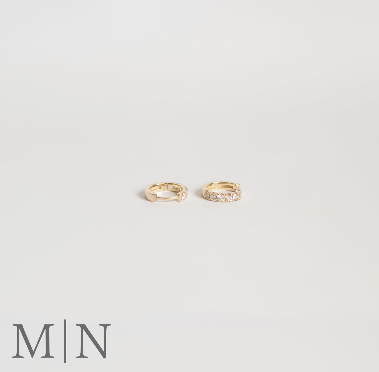 Yellow Gold Diamond 12mm Huggie Earrings