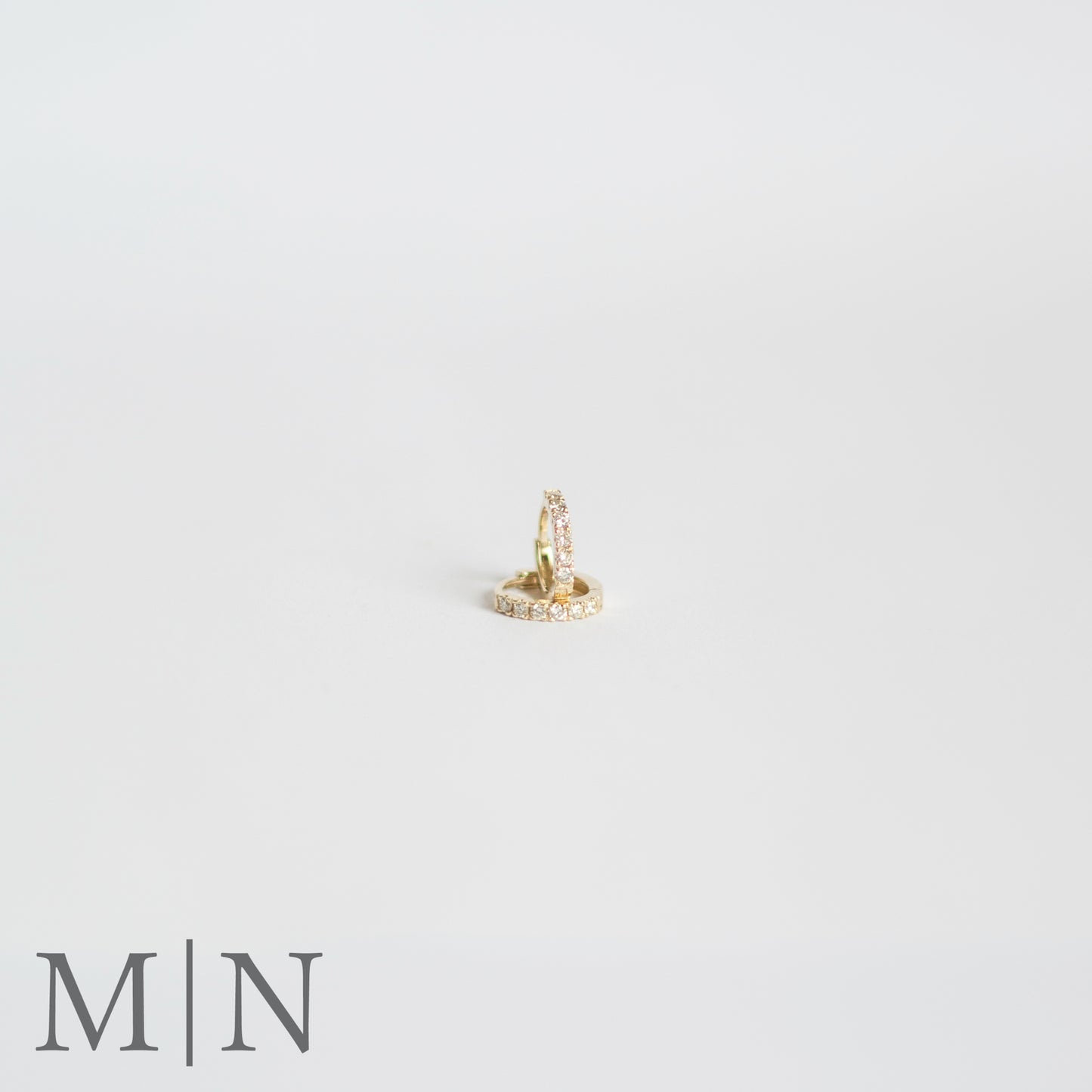 Yellow Gold Diamond 10mm Huggie Earrings