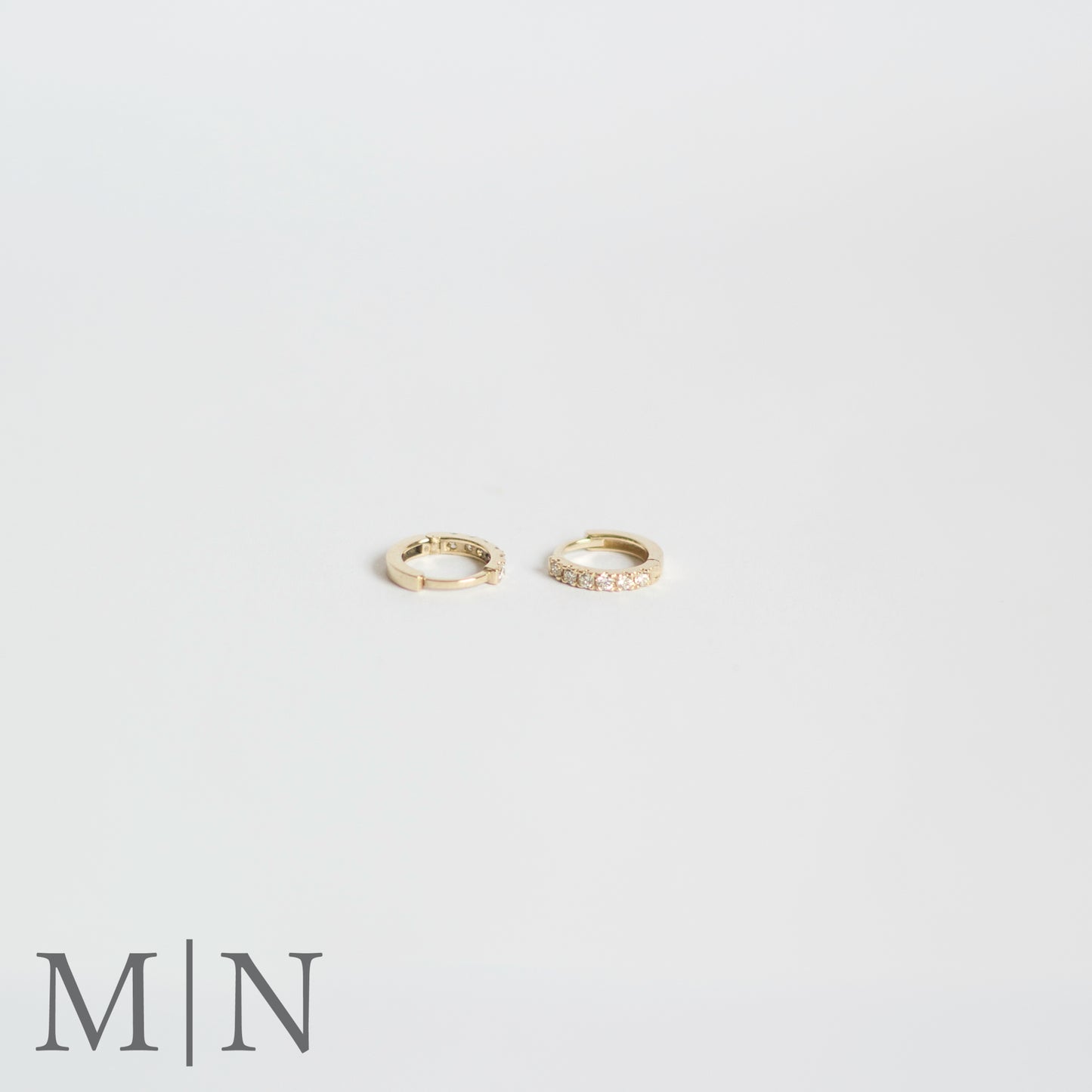 Yellow Gold Diamond 10mm Huggie Earrings