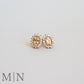 Rose Gold Morganite & Diamond Halo Stud Earrings