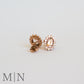 Rose Gold Morganite & Diamond Halo Stud Earrings