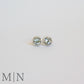 White Gold Aquamarine & Diamond Halo Stud Earrings