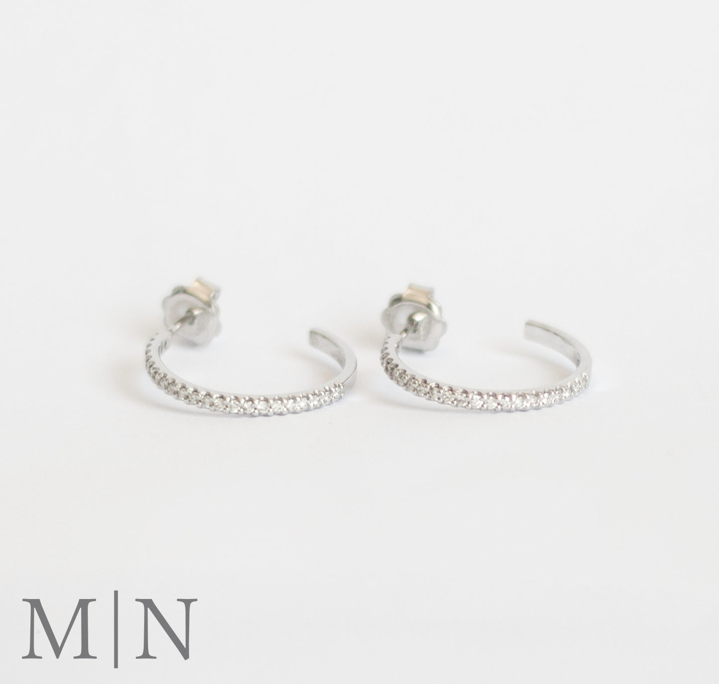 White Gold Diamond Hoop Earrings