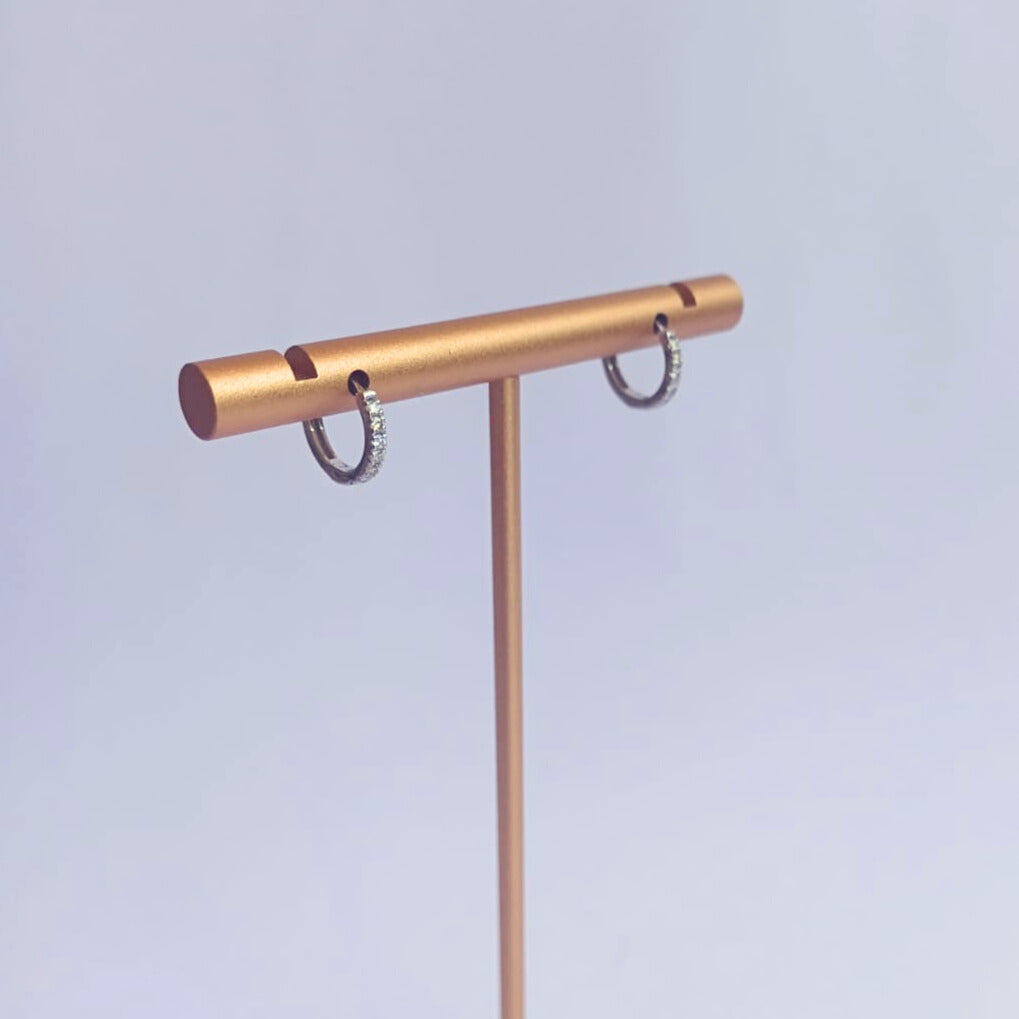 White Gold Diamond 10mm Huggie Earrings