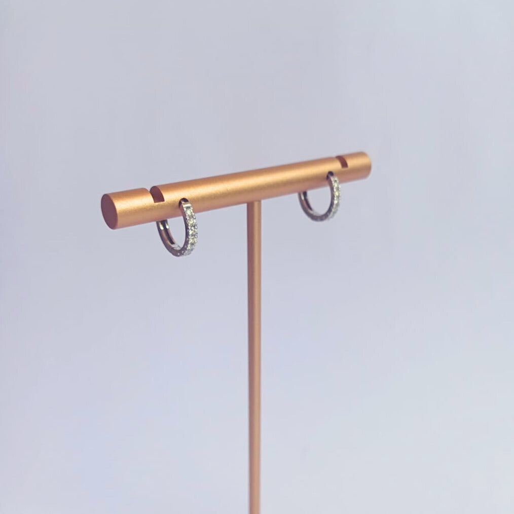 White Gold Diamond 12mm Huggie Earrings