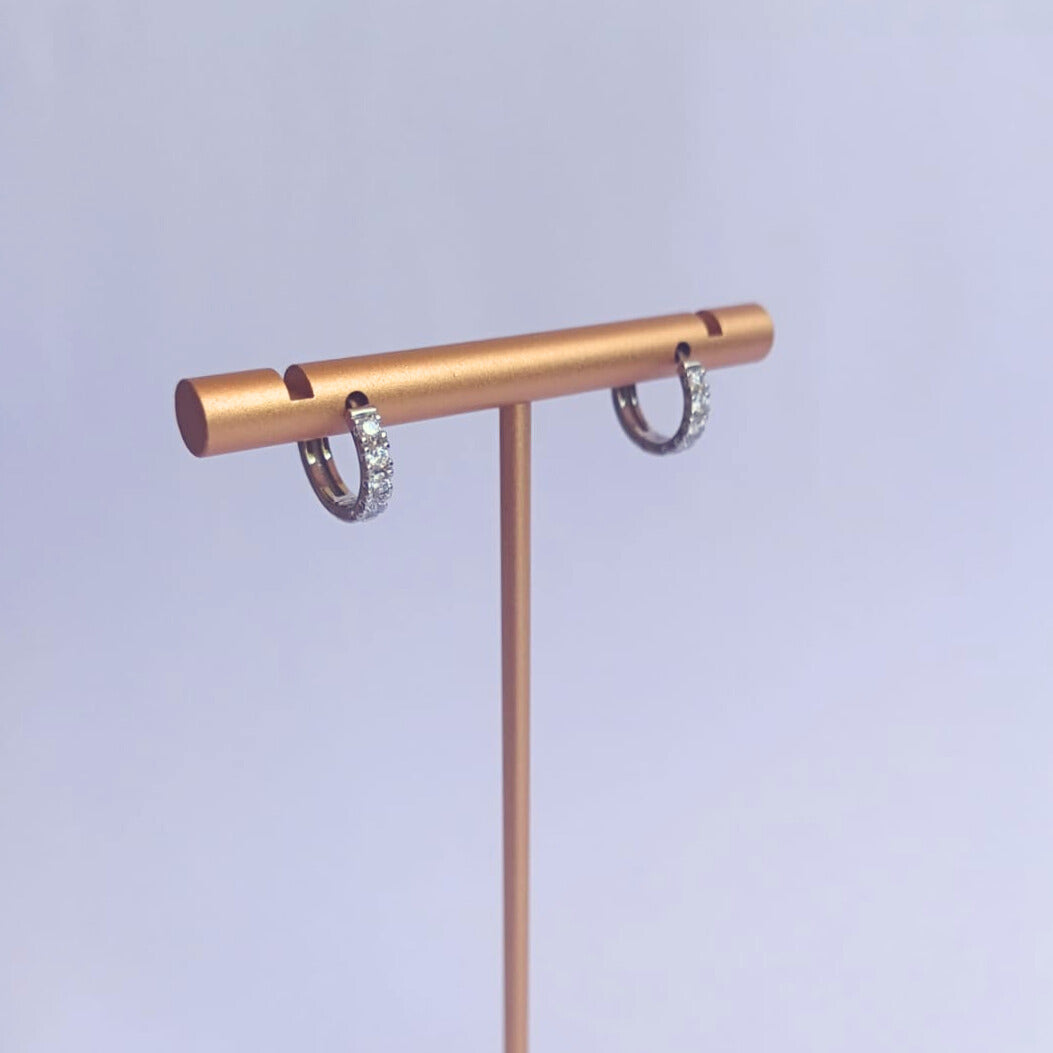 White Gold Lab Grown Diamond 12mm Huggie Earrings