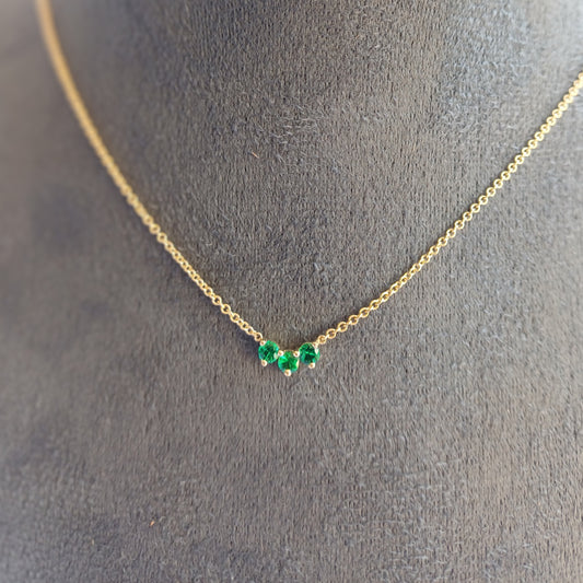 Yellow Gold Emerald Necklace