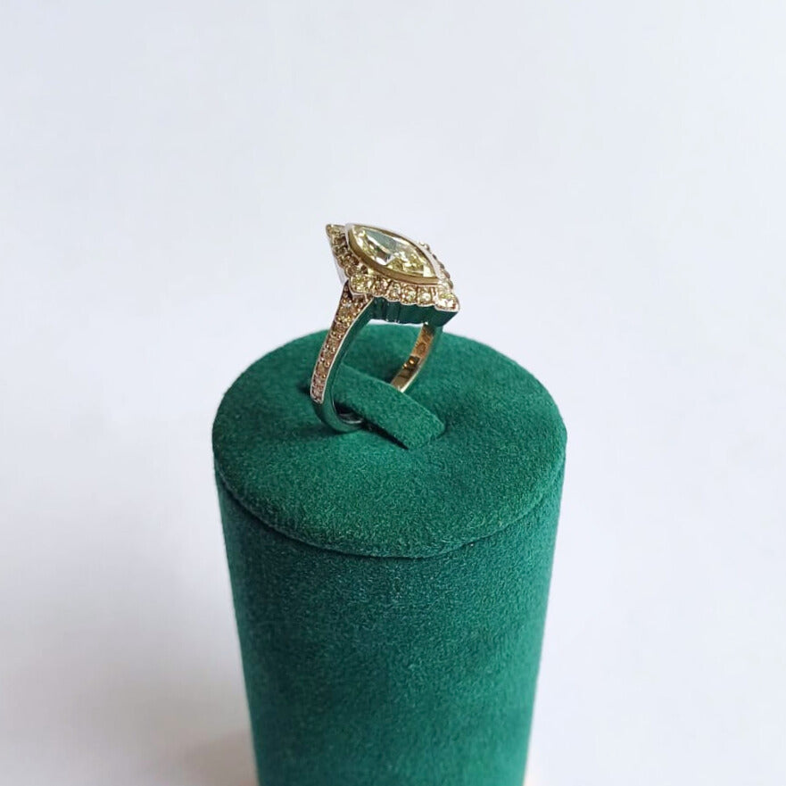 White Gold Marquise Diamond Halo Dress Ring