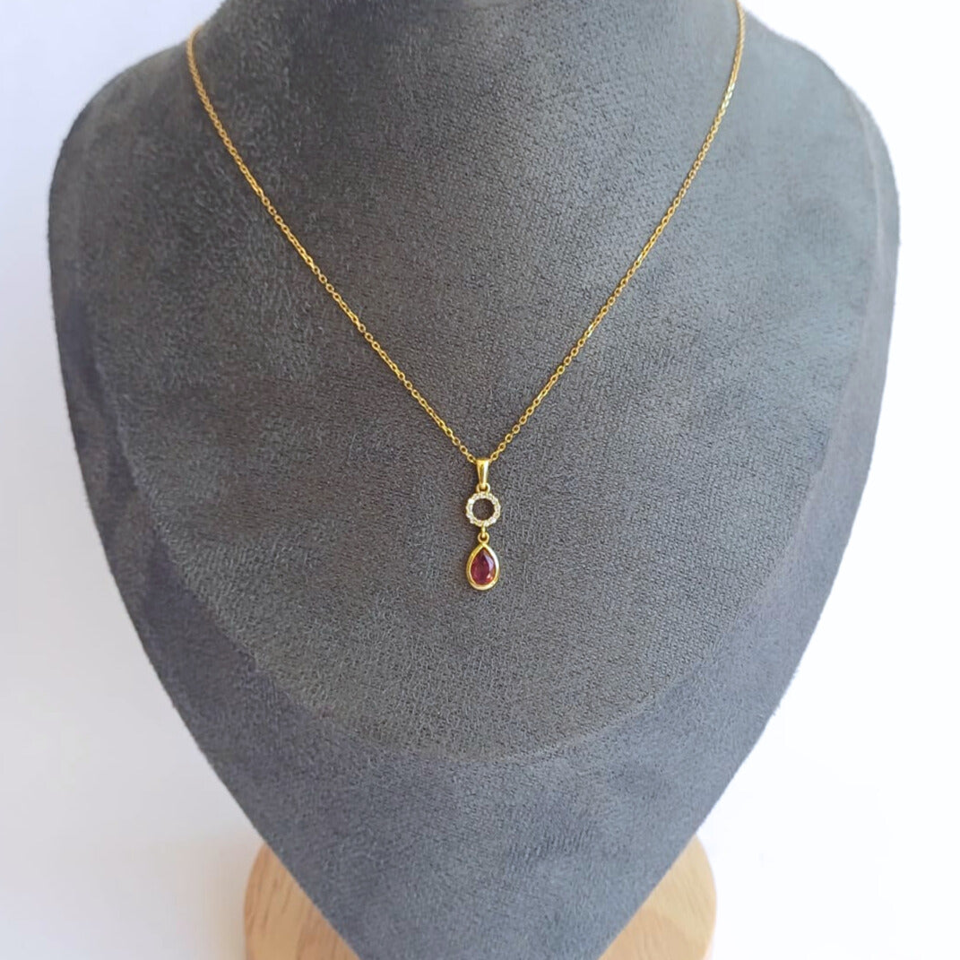 Yellow Gold Ruby & Diamond Pendant