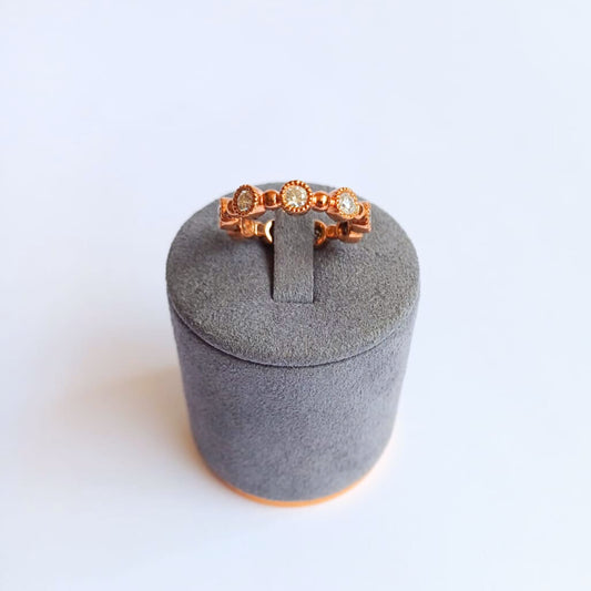 Rose Gold Bead & Diamond Eternity Ring