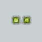 White Gold Peridot & Topaz Stud Earrings