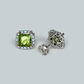 White Gold Peridot & Topaz Stud Earrings